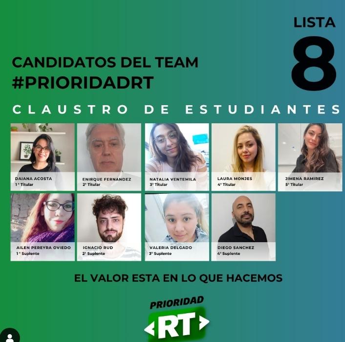 CANDIDATOS DEL TEAM #PrioridadRT Clautro de Estudiantes 📚