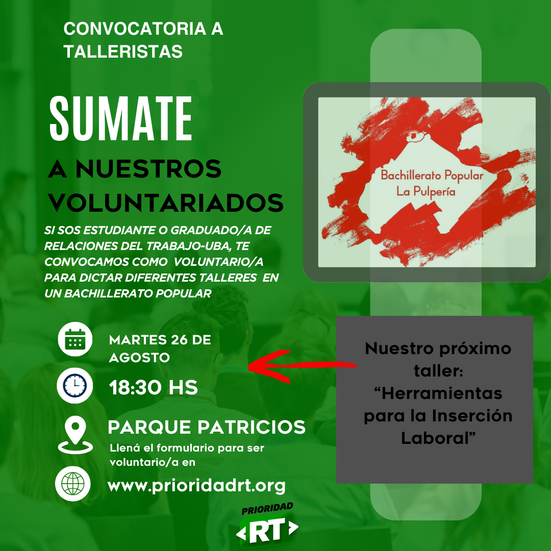 CONVOCATORIA A TALLERISTAS