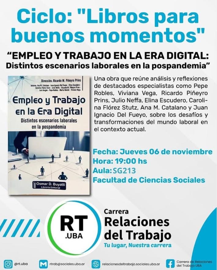 Presentación del libro 📚 "Empleo y Trabajo en la Era Digital: Distintos escenarios laborales en la pospandemia"